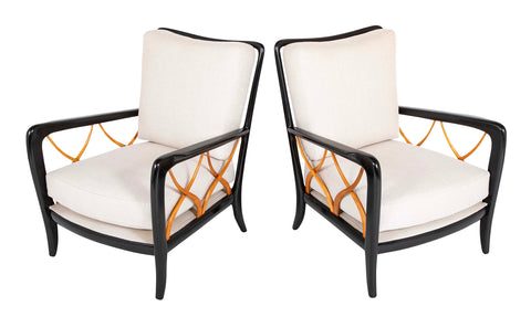 Pair Of Paolo Buffa Style Lounge Chairs