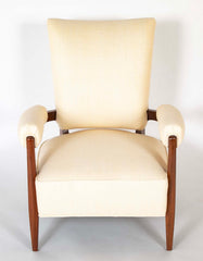 Pair of Mahogany Open Armchairs Attributed to Dominique