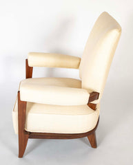 Pair of Mahogany Open Armchairs Attributed to Dominique