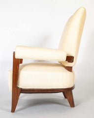 Pair of Mahogany Open Armchairs Attributed to Dominique