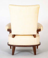 Pair of Mahogany Open Armchairs Attributed to Dominique