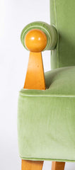 Pair of French Blond Wood Upholstered Armchairs