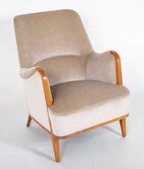 Upholstered Arm Chair Attributed By Axel Larsson with Exposed Frame