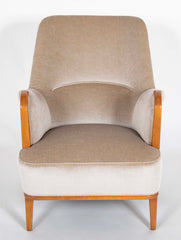 Upholstered Arm Chair Attributed By Axel Larsson with Exposed Frame