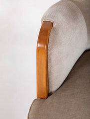 Upholstered Arm Chair Attributed By Axel Larsson with Exposed Frame