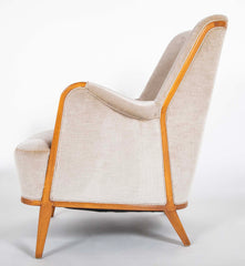 Upholstered Arm Chair Attributed By Axel Larsson with Exposed Frame