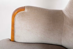 Upholstered Arm Chair Attributed By Axel Larsson with Exposed Frame