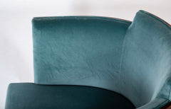 A French Barrel Shape "Gondola" Armchair in Wood Veneer