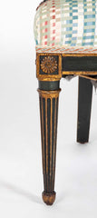French Early 19th Century Gilt and Green Painted Directoire Armchair