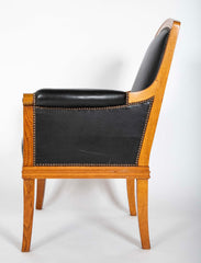 Pair of Oak Armchairs by Louis Sue for Lazard Freres Banque