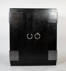 Ebonized Oak Cabinet Designed by Jean Pascaud & Produced by Maison L' IDEAL