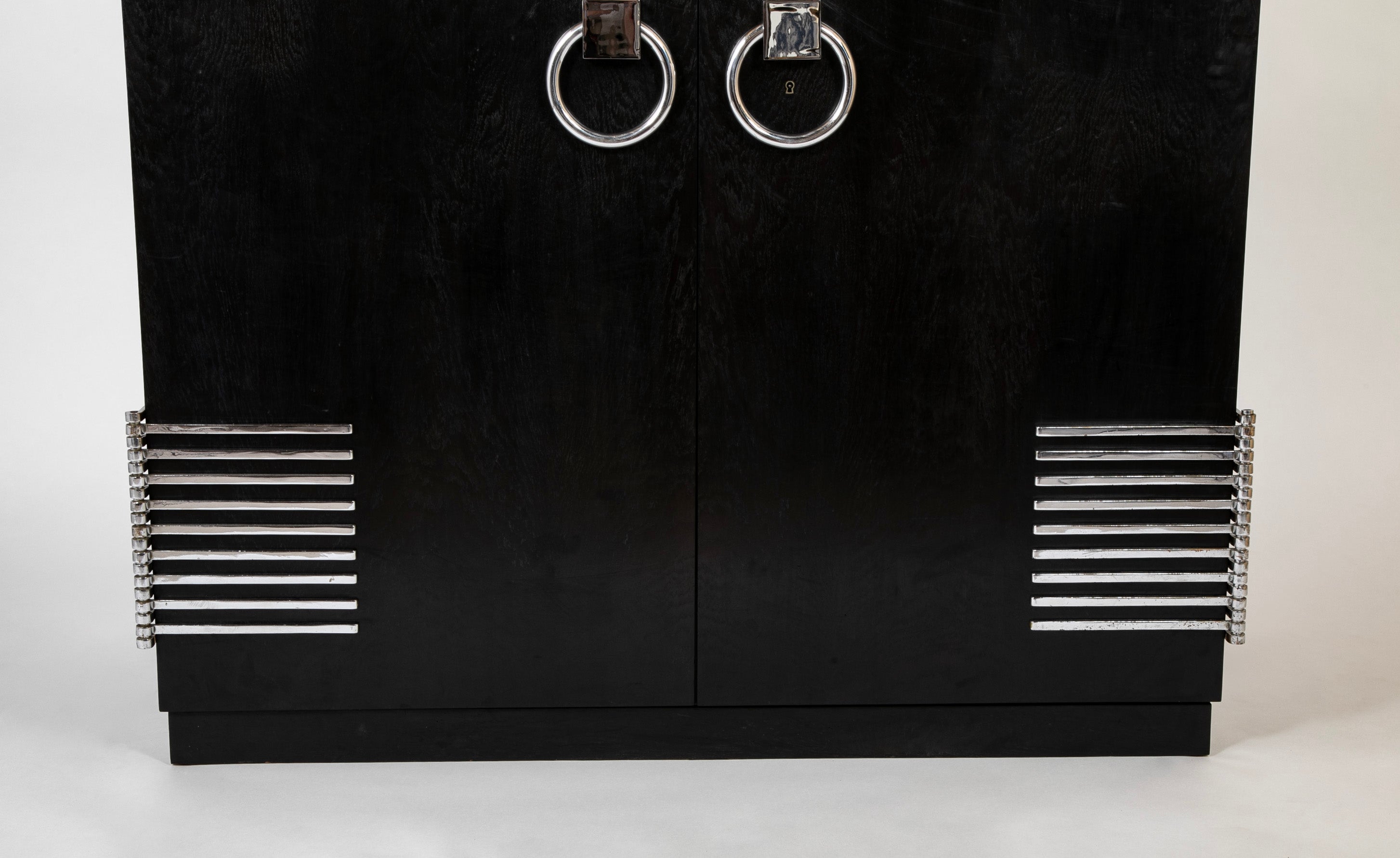 Ebonized Oak Cabinet Designed by Jean Pascaud & Produced by Maison L' IDEAL Ebonized Oak Cabinet Designed by Jean Pascaud & Produced by Maison L' IDEAL