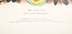 "WA-PEL-LA"  Hand Colored Lithograph from The History of the Indian Tribes of North America