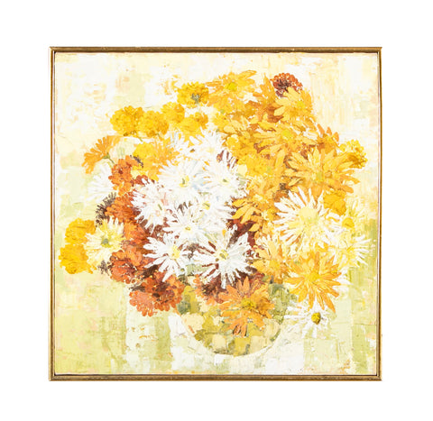 R. Langseth Christensen Oil on Canvas of a Vase of Flowers