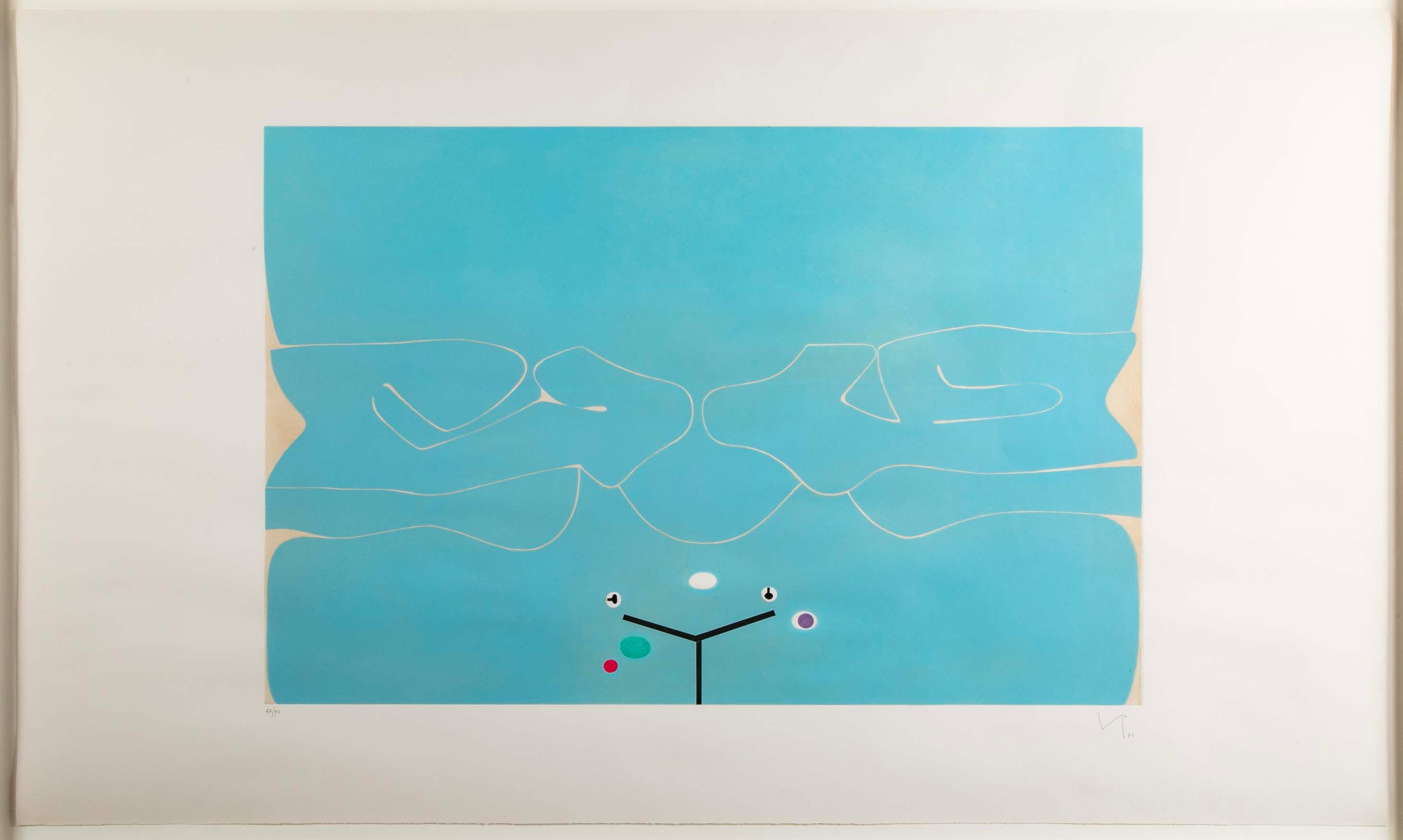 "Soft is the Sound of the Ocean" ( Lynton G38 ) Color Etching & Aquatint by Victor Pasmore
