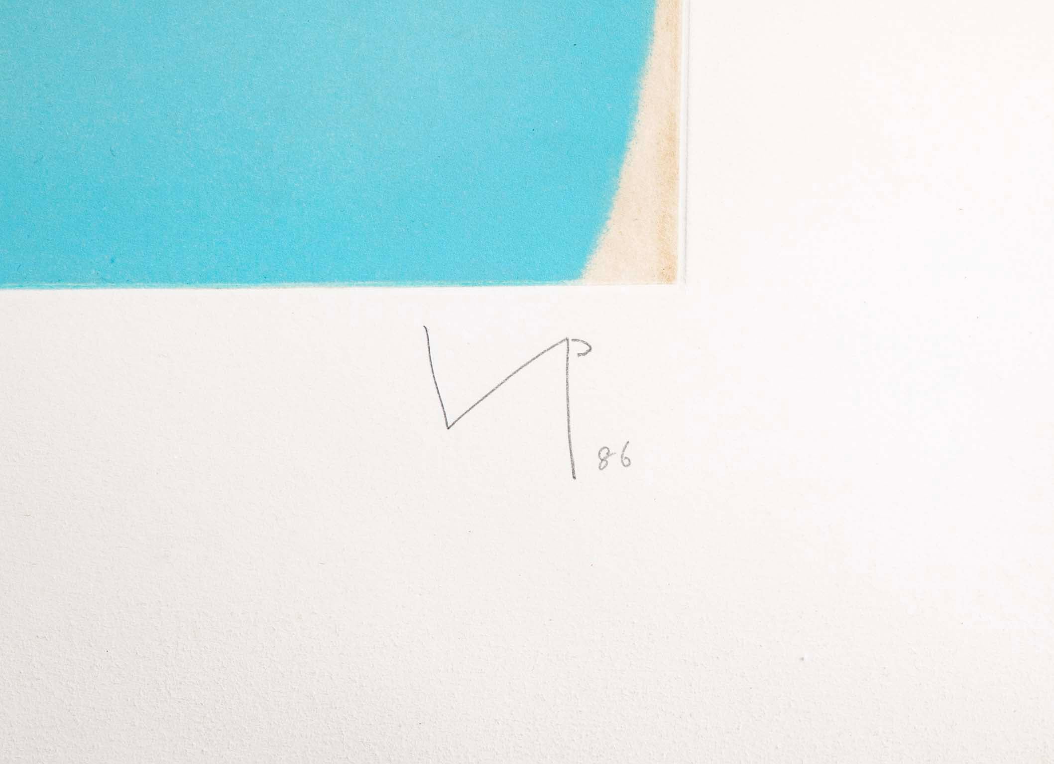 "Soft is the Sound of the Ocean" ( Lynton G38 ) Color Etching & Aquatint by Victor Pasmore