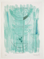 "Green Man" Lithograph in Colors by Barbara Hepworth