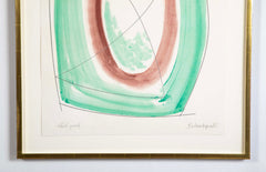 "November Green - Opposing Forms" Serigraph in Colors by J. Barbara Hepworth