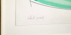 "November Green - Opposing Forms" Serigraph in Colors by J. Barbara Hepworth