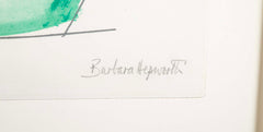 "November Green - Opposing Forms" Serigraph in Colors by J. Barbara Hepworth