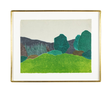 "The Quiet Woodland" Woodcut in Color by Richard Kemble