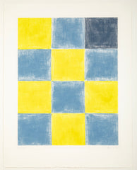 Gunther Forg Untitled Aquatint in Blue and Yellow