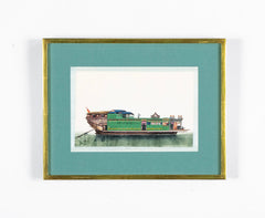 Set of 12 Gouaches of Chinese Junks and Other Vessels by Youqua