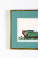 Set of 12 Gouaches of Chinese Junks and Other Vessels by Youqua