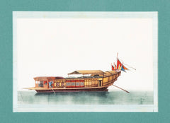 Set of 12 Gouaches of Chinese Junks and Other Vessels by Youqua