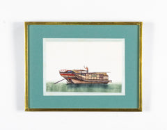 Set of 12 Gouaches of Chinese Junks and Other Vessels by Youqua