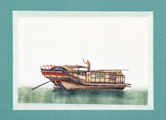 Set of 12 Gouaches of Chinese Junks and Other Vessels by Youqua