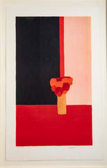 "Tokonoma, Rouge et Noir" Lithograph in Colors by Bernard Cathelin