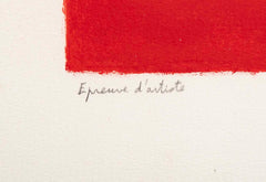 "Tokonoma, Rouge et Noir" Lithograph in Colors by Bernard Cathelin