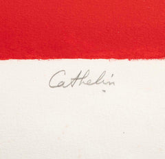 "Tokonoma, Rouge et Noir" Lithograph in Colors by Bernard Cathelin