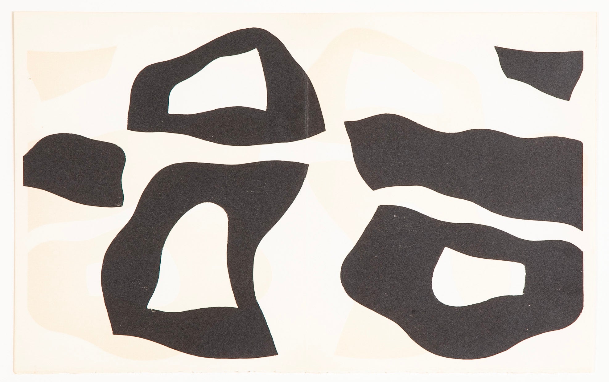 Three Woodcuts on Arches from "Dreams & Projects" by Jean Hans Arp