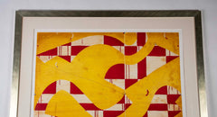 "Seven String with Yellow & Red" Spit Bite & Sugar Lift Aquatint Etching by Caio Fonseca