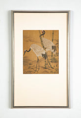 19th Century Chinese Painting on Silk of Cranes