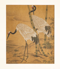 19th Century Chinese Painting on Silk of Cranes