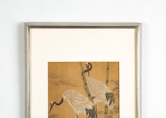 19th Century Chinese Painting on Silk of Cranes