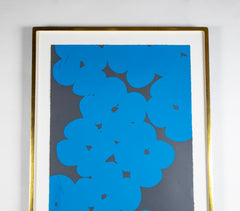 "Wallflower" Blue on Gray by Donald Sultan