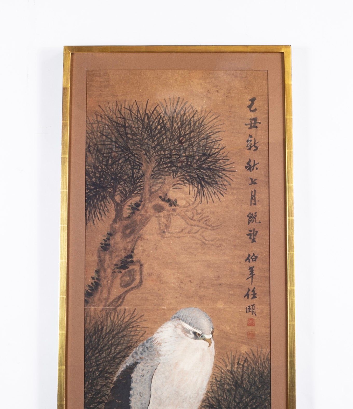 Late 19th Century Japanese Vertical Scroll Painting now Framed