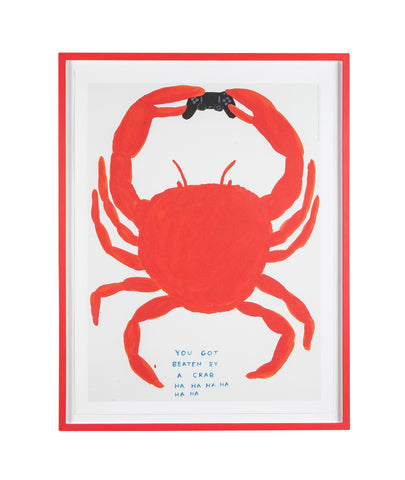 David Shrigley (b.1968) Print of a Red Crab "You Got Beaten by a Crab Ha Ha Ha Ha Ha Ha"