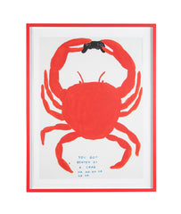 David Shrigley (b.1968) Print of a Red Crab "You Got Beaten by a Crab Ha Ha Ha Ha Ha Ha"