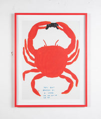 David Shrigley (b.1968) Print of a Red Crab "You Got Beaten by a Crab Ha Ha Ha Ha Ha Ha"