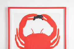 David Shrigley (b.1968) Print of a Red Crab "You Got Beaten by a Crab Ha Ha Ha Ha Ha Ha"