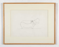 Ink Sketch on Ingres Paper Attributed to Francois- Xavier Lalanne