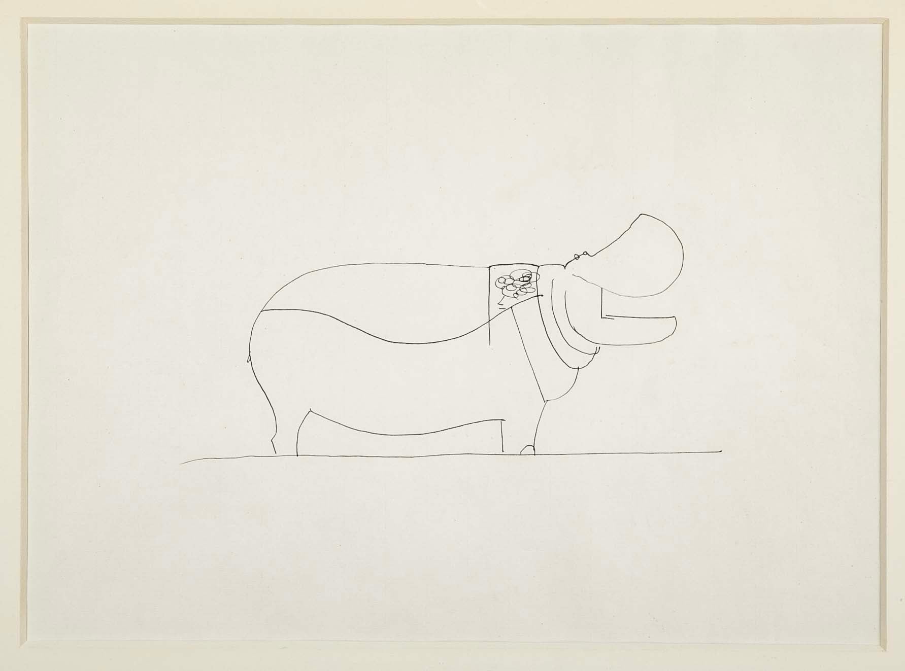 Ink Sketch on Ingres Paper Attributed to Francois- Xavier Lalanne