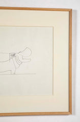 Ink Sketch on Ingres Paper Attributed to Francois- Xavier Lalanne