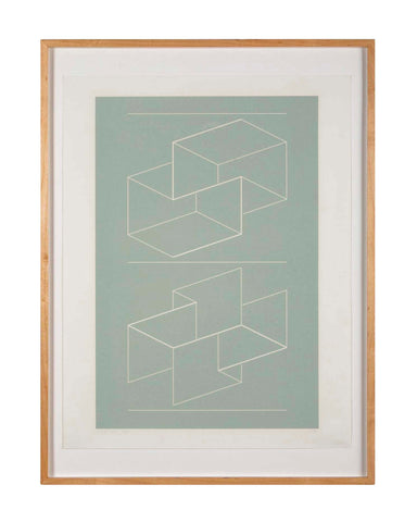 "White Embossing on Gray VI", by Josef Albers