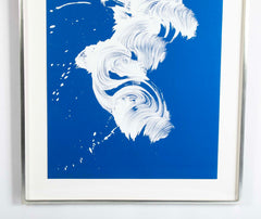 Jamie ( James ) Nares Screenprint in Colors on Blue Field